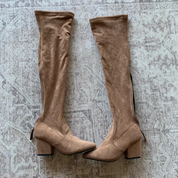 Over the Knee Boots- Camel- size 7 - Picture 1 of 3